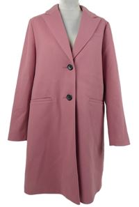 Nové - Dámský růžový flaušový dlouhý kabát Dunnes