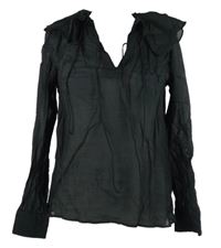 Nové - Dámská černá halenka s volánky H&M