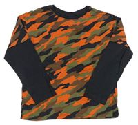 Khaki-oranžové army triko Tu