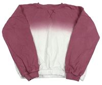 Bílo-vínová ombré crop oversized mikina Nutmeg 