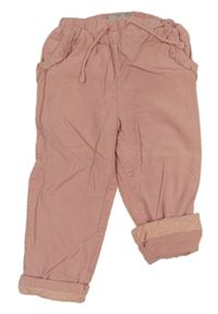 Růžové podšité manšestráky Primark