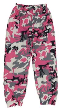 Bílo-růžovo-černé army lehké cuff kalhoty Shein