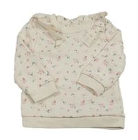 Smetanová květovaná mikina s volánky Dunnes stores