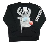 Nové - Černá mikina se sobem Next