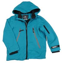 Azurová vzorovaná šusťáková jarní bunda s kapucí George