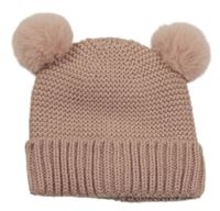 Pudrová čepice s bambulemi F&F