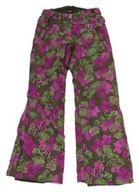 Hnědé šusťákové oteplovačky s květy Esprit 