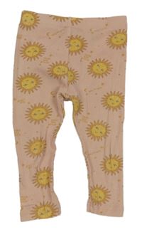 Světlerůžové žebrované legíny se sluníčky Ergee