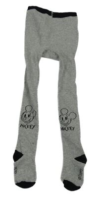 Šedo-černé melírované punčocháče s Mickey Disney
