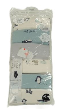 Nové - 6x bílo-zelenošedé body s obrázky George