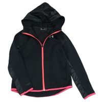 Černá thermo propínací mikina s logem a kapucí Under Armour