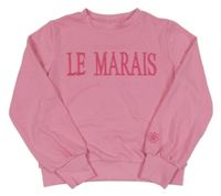 Růžová mikina s nápisem