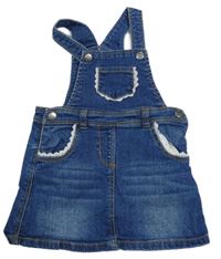 Modré riflové laclové šaty s krajkou Topomini