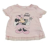 Světlerůžové tričko s Minnie a volánky Disney
