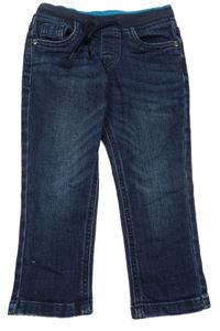 Tmavomodré rifle s úpletový pasem Bluezoo