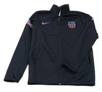 Tmavomodrá fotbalová propínací mikina - FC Barcelona Nike
