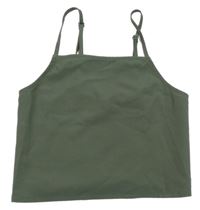 Khaki crop top se žabičkováním H&M