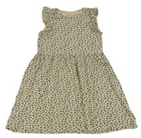 Béžovo-černé vzorované bavlněné šaty H&M