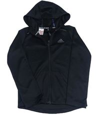 Černá funkční sportovní propínací mikina s kapucí Adidas