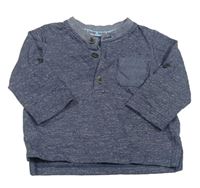 Tmavomodré melírované polo triko F&F