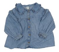Modrá riflová halenka s límečkem H&M