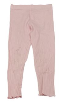 Světlerůžové žebrované legíny Primark