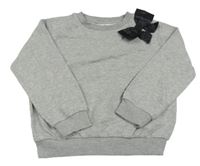 Šedá melírovaná mikina s mašlí H&M