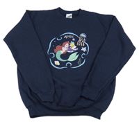 Tmavomodrá mikina s Ariel Disney