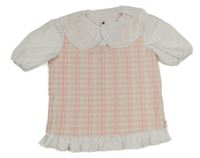 Světlerůžovo-bílá vzorovaná vesta se všitou halenkou zn. River Island