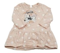 Světlerůžové puntíkované šaty s Minnie a Daisy George