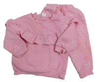 2set - Růžová mikina s volánky + tepláky 