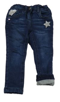 Tmavomodré teplákové podšité rifle C&A