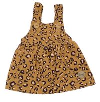 Béžovo-hnědo-růžové vzorované šaty 