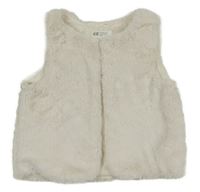 Bílá kožešinová vesta H&M