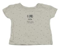 Béžové tričko s puntíky a nápisem George