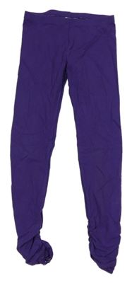 Fialové řasené legíny s krajkou Bienzoe 