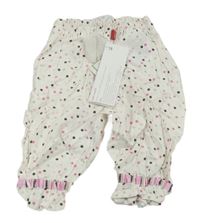 Nové - Bílé turecké kalhoty s puntíky Name it