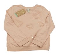 Nové - Broskvová mikina se srdíčky Monsoon