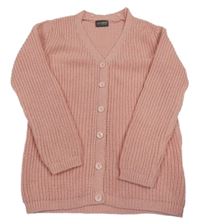 Světlerůžový třpytivý propínací svetr LC Waikiki