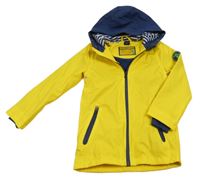 Žluto-tmavomodrá nepromokavá jarní bunda s kapucí Pocopiano
