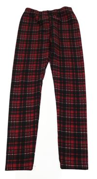 Červeno-černé kostkované legíny Shein 