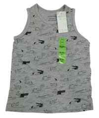 Nové - Šedé tílko s krokodýly Primark