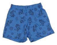 Modré bavlněné kraťasy s pejsky - Tlapková patrola 
