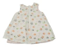 Bílé květované plátěné šaty 