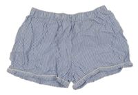 Modro-bílé pruhované plátěné kraťasy H&M