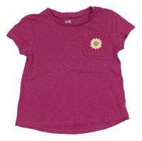 Purpurové tričko s kytičkou C&A