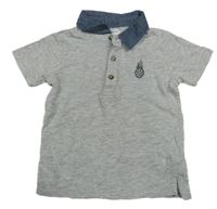 Šedé melírované polo tričko La Redoute