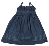 Tmavomodré riflové šaty s páskem H&M