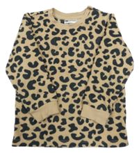 Béžovo-černá vzorovaná fleecová mikina H&M