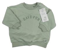 Nové - Zelenošedá oversize mikina s nápisem F&F